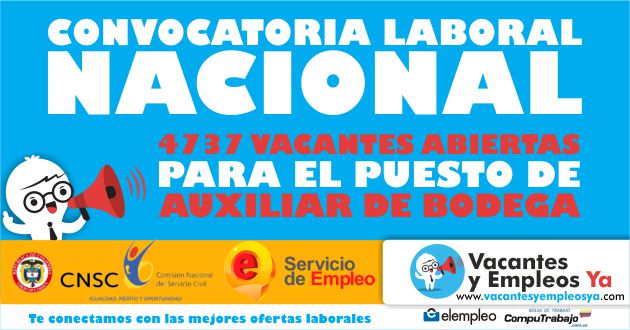 Convocatorias y Ofertas laborales auxiliar de bodega